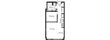 AS - 1 Bed -1 Bath - 634 Sq Ft - 2D - Willow Apartments