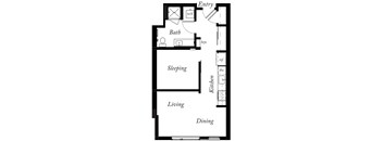 AT - 1 Bed -1 Bath - 572 Sq Ft - 2D - Willow Apartments