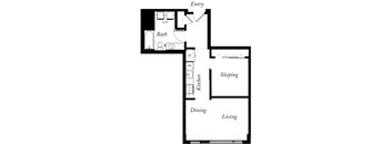 AU - 1 Bed -1 Bath - 616 Sq Ft - 2D - Willow Apartments