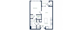 A2 2D floor plan 1 bed 1 bath