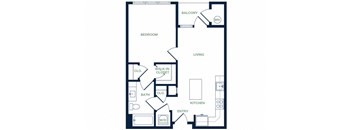 A3 2D floor plan 1 bed 1 bath