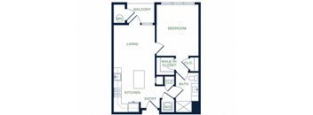 A4 2D floor plan 1 bed 1 bath