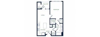 A5 2D floor plan 1 bed 1 bath