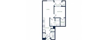 A6 2D floor plan 1 bed 1 bath