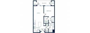 A7 2D floor plan 1 bed 1 bath
