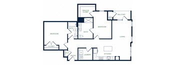 B13 2D floor plan 2 bed 2 bath