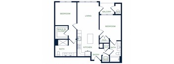 B2 2D floor plan 2 bed 2 bath