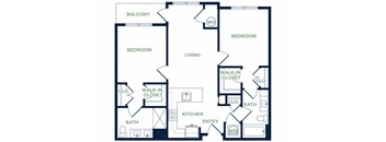 B4 2D floor plan 2 bed 2 bath