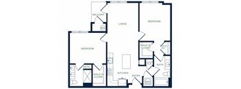 B5 2D floor plan 2 bed 2 bath