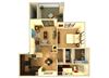 Almeria at Ocotillo A2 floor plan - 1 bedroom 1 bath - 3D Almeria at Ocotillo A2 floor plan - 1 bedroom 1 bath - 3D