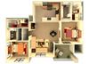 Almeria at Ocotillo B5 - floor plan - 2 bedroom 2 bath - 3D Almeria at Ocotillo B5 - floor plan - 2 bedroom 2 bath - 3D