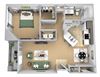 Asprey floor plan - A2 Ascott - 1 bedroom and 1 bath - 3D Floor Plan Asprey floor plan - A2 Ascott - 1 bedroom and 1 bath - 3D Floor Plan