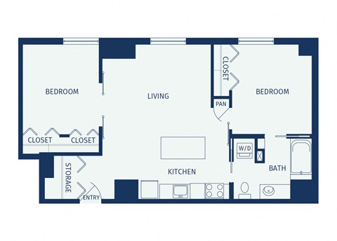 Eitel Apartments B3 2 bedroom floor plan