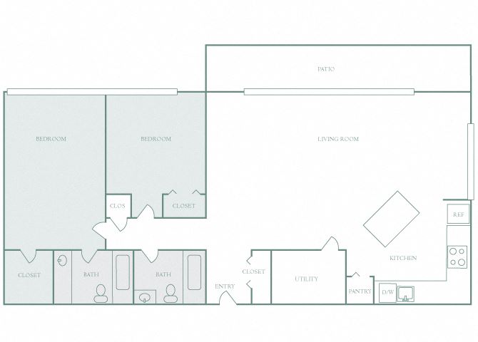 Harbor Hill B5 2 bedroom 2D floor plan