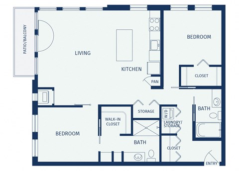 Eitel Apartments B6 2 bedroom floor plan