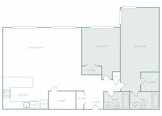 Harbor Hill B7 2 bedroom 2D floor plan