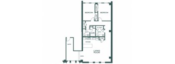 The Kirby 2D floor plan B0A 2 bedroom