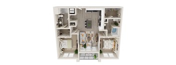B1 - 2Bed 2Bath - 1033SF