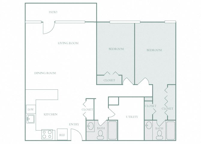 Harbor Hill B11 2 bedroom 2D floor plan