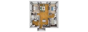 AVANT on Market Center - B11 - 2 bedroom and 2 bath -3D