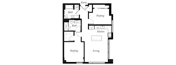 B11 - 2 Bed - 2 Bath - 1029 Sq Ft - 2D - Willow Apartments