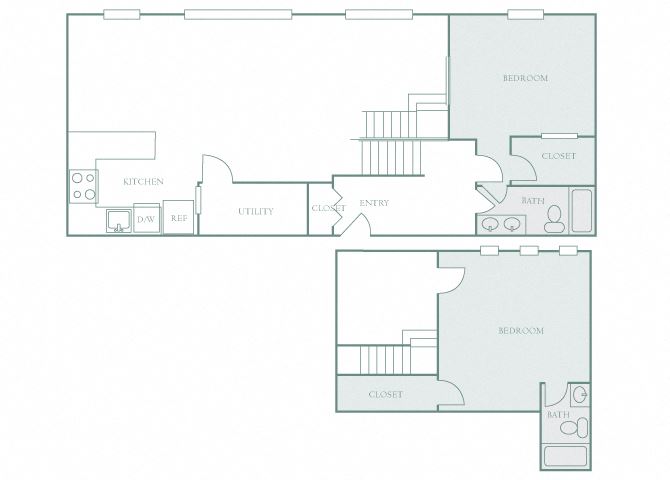Harbor Hill B12 2 bedroom 2D floor plan