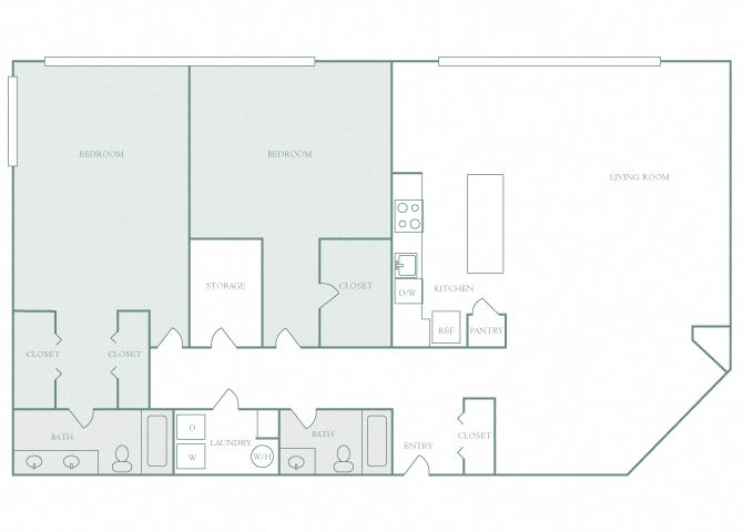 Harbor Hill B15 2 bedroom 2D floor plan