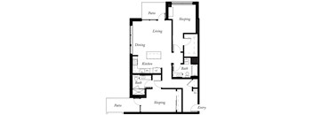 B17 - 2 Bed - 2 Bath - 1215 Sq Ft - 2D - Willow Apartments