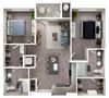 Arazo apartments - B1 - 2 bedroom 2 bath - 3D Arazo apartments - B1 - 2 bedroom 2 bath - 3D