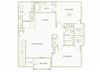 The Gardens at Polaris B1 Babys Breath (No Garage) floor plan 2 bed 2 bath 2D