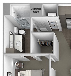 Foothills at Old Town - B1 (Verbena) - 2 bedrooms and 2 bath - 3D floor plan Foothills at Old Town - B1 (Verbena) - 2 bedrooms and 2 bath - 3D floor plan