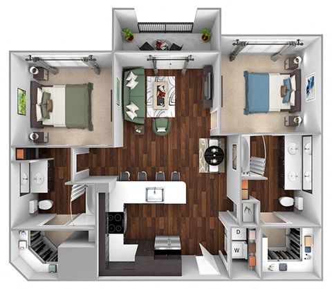 B1 - 1bed1bath - 970 sf - Debbie Lane Flats