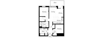 B1 - 2 Bed - 2 Bath - 906 Sq Ft - 2D - Willow Apartments