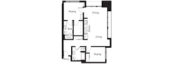 B20 - 2 Bed - 2 Bath - 1078 Sq Ft - 2D - Willow Apartments