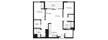 B27 - 2 Bed - 2 Bath - 1026 Sq Ft - 2D - Willow Apartments