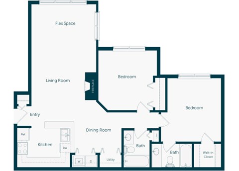 Emmersyn at Lone Tree - B2 - 2 Bed 2 Bath - 2D