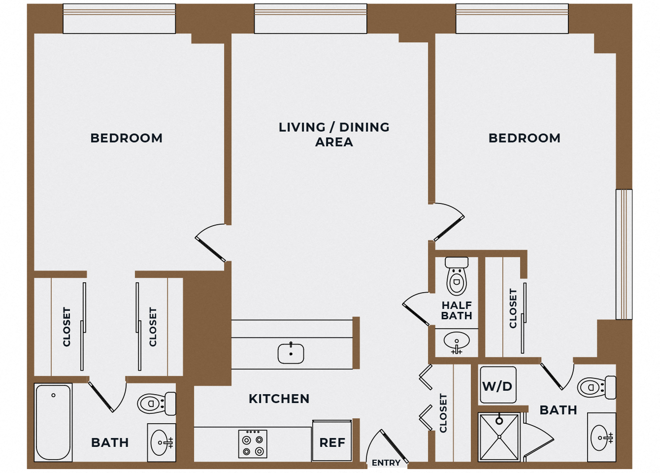 B2 - 2Bed 2Bath - The Broderick - 2D