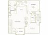 The Gardens at Polaris B2 Babys Breath (Garage) floor plan 2 bed 2 bath 2D