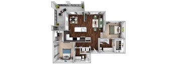 B2 - 1bed1bath - 1098 sf - Debbie Lane Flats