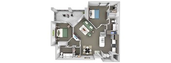 The Fairways - B3 Pebble Beach - 2 Bedroom 2 Bath - 3D