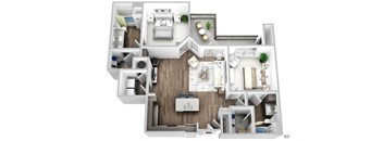 Juncture B3 floor plan 2 beds 2 baths 3D