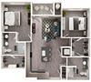Arazo apartments - B3 - 2 bedroom 2 bath - 3D Arazo apartments - B3 - 2 bedroom 2 bath - 3D