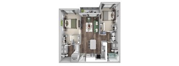Bonterra Parc - B3 - 2 bedrooms and 2 bath - 3D floor plan