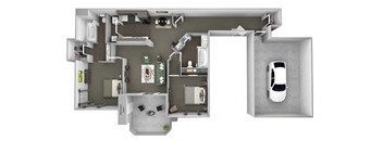Antelope Ridge - B3 Eland with Garage - 2 Bed 2 Bath - 3D Floor Plan