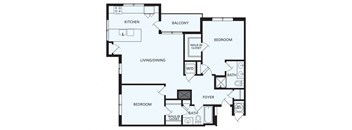 Lansdale Station Apartments B3 floor plan - 2 bed 2 bath