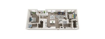 Element 25 apartments B3 2-bedroom 3D floor plan