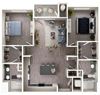 Arazo apartments - B4 - 2 bedroom 2 bath - 3D Arazo apartments - B4 - 2 bedroom 2 bath - 3D