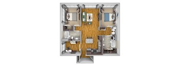 AVANT on Market Center - B4 - 2 bedroom and 2 bath - 3D