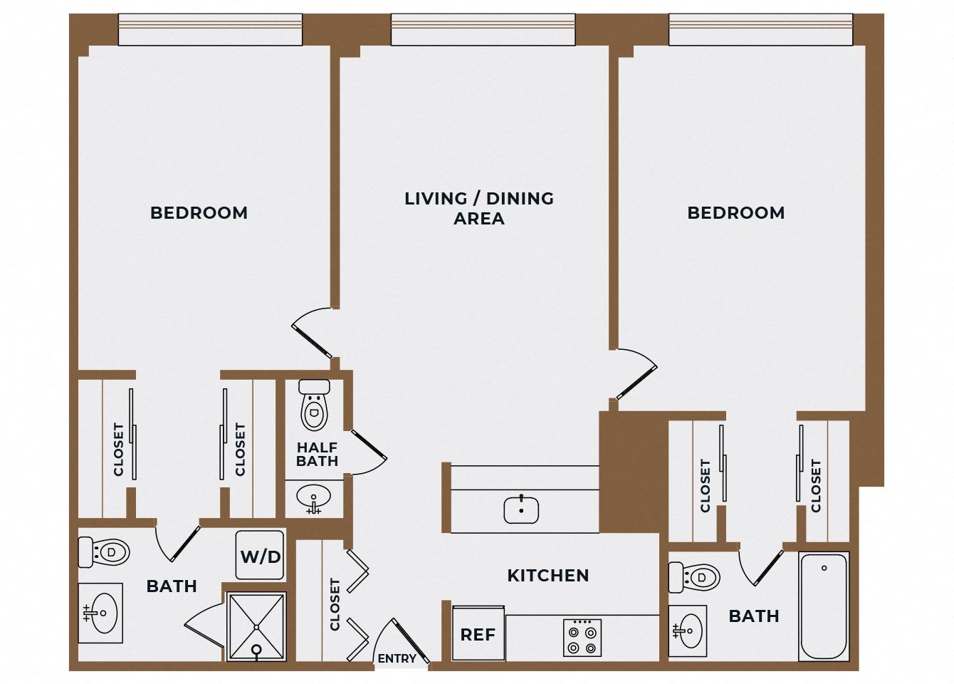B4 - 2Bed 2Bath - The Broderick - 2D