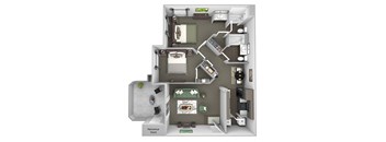 Antelope Ridge - B4 Impala - 2 Bed 2Bath - 3D Floor Plan